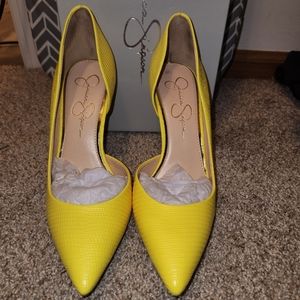 Jessica Simpson Yellow Heels Size 8